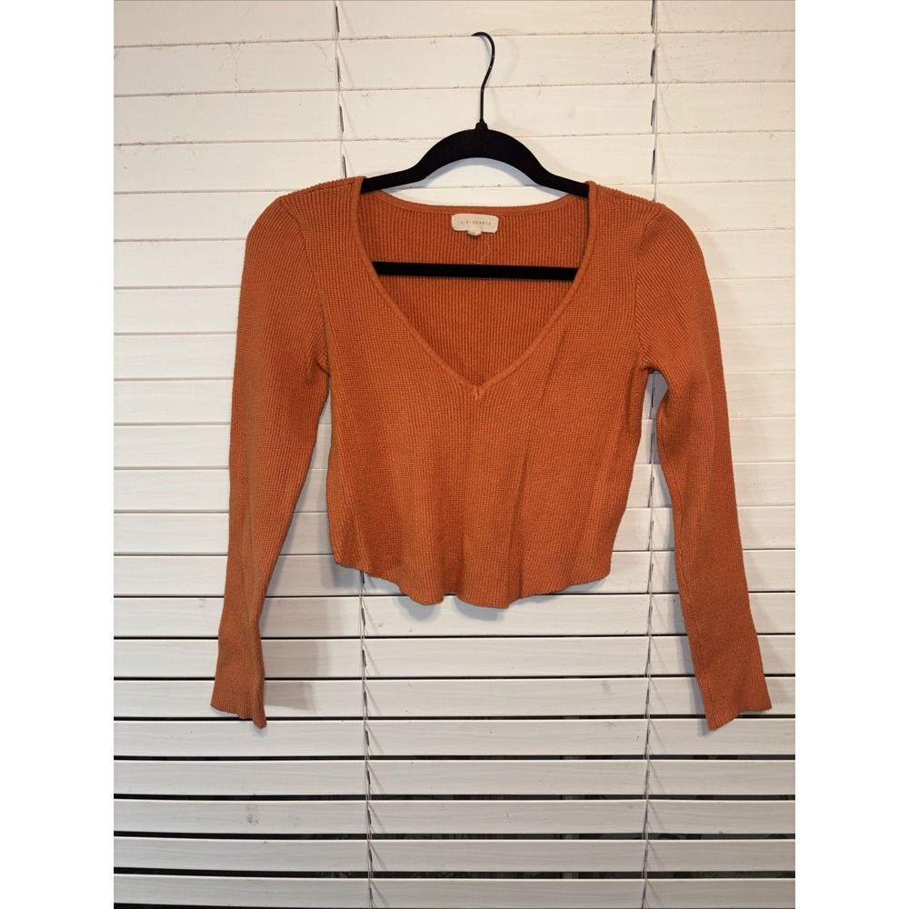 L.A. HEARTS LONG SLEEVE Orange TOP SZ: Medium